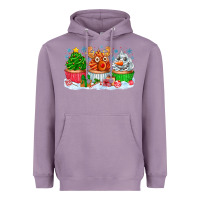 Lavender festive christmas cupcakes Heavyweight Hoodie - CowhideDigitalArt