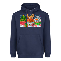 Navy festive christmas cupcakes Heavyweight Hoodie - CowhideDigitalArt