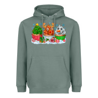 Sage festive christmas cupcakes Heavyweight Hoodie - CowhideDigitalArt
