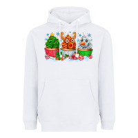 White festive christmas cupcakes Heavyweight Hoodie - CowhideDigitalArt