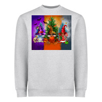 Heather Grey halloween gnomes Heavyweight Sweatshirt - FaDigitalArtStudio