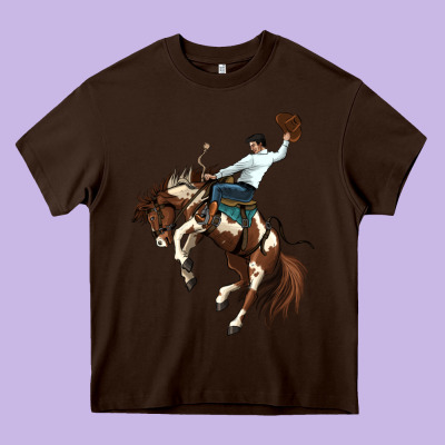 American Paint Horse Rodeo Cowboy Heavy Core Tee Designed By Maliassmallbusiness