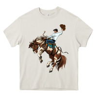 Cream american paint horse rodeo cowboy Heavy Core Tee - MaliasSmallBusiness