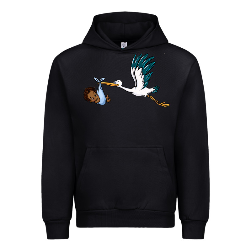 Stork With Black Baby Boy Urban Hoodie by BarkalooDesign | Teevron