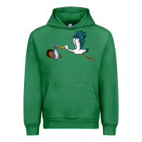 Emerald stork with black baby boy Urban Hoodie - BarkalooDesign