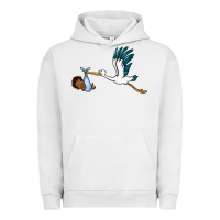Pigment Lunar Rock stork with black baby boy Urban Hoodie - BarkalooDesign