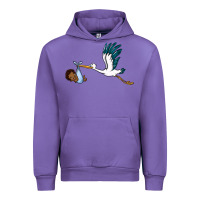 Tulip stork with black baby boy Urban Hoodie - BarkalooDesign