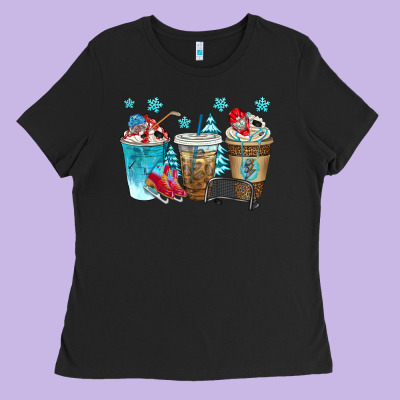 Hockey Coffee Cups Bbs Ladies Tee Designed By Bundleandbundleshop