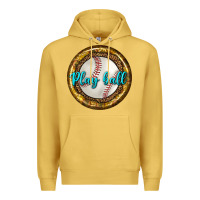 Antique Gold baseball with sunflower round earrings Premium Hoodie - BundleAndBundleShop