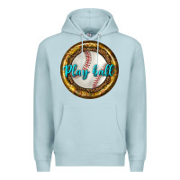 Blue Mist baseball with sunflower round earrings Premium Hoodie - BundleAndBundleShop