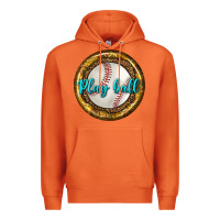 Carrot baseball with sunflower round earrings Premium Hoodie - BundleAndBundleShop