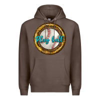 Coffee baseball with sunflower round earrings Premium Hoodie - BundleAndBundleShop