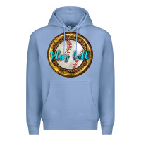 Colony Blue baseball with sunflower round earrings Premium Hoodie - BundleAndBundleShop