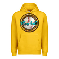 Lemon baseball with sunflower round earrings Premium Hoodie - BundleAndBundleShop