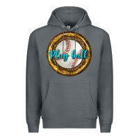 Rock baseball with sunflower round earrings Premium Hoodie - BundleAndBundleShop