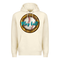 Sandshell baseball with sunflower round earrings Premium Hoodie - BundleAndBundleShop