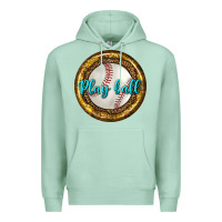 Seafoam baseball with sunflower round earrings Premium Hoodie - BundleAndBundleShop