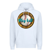 White baseball with sunflower round earrings Premium Hoodie - BundleAndBundleShop