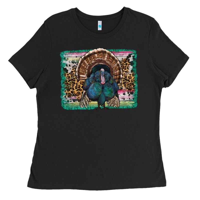 Thanksgiving Turkey With Background Ladies Tee by RanaPortraitStore | Teevron