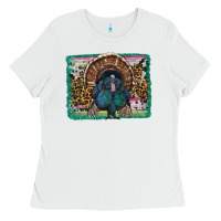 White thanksgiving turkey with background Ladies Tee - RanaPortraitStore
