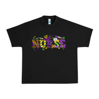Black Mardi Gras Day Nurse Urban Heavy Tee - NancyCooperArtShop