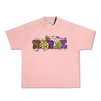 Salmon Mardi Gras Day Nurse Urban Heavy Tee - NancyCooperArtShop