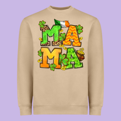 St. Patrick's Day Mama Heavyweight Sweatshirt Designed By Oliviacreatesart