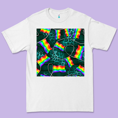 Pride Lgbtq Flags With Leopard Seamless Pattern Premium Tee Designed By Bundleandbundleshop