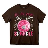 Chocolate Brown it's the season to sparkle Heavy Core Tee - MaliasSmallBusiness