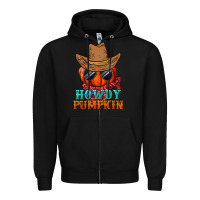 Black howdy pumpkin Zipper Hoodie - BundleAndBundleShop
