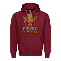 Burgundy howdy pumpkin Zipper Hoodie - BundleAndBundleShop