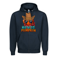 Navy howdy pumpkin Zipper Hoodie - BundleAndBundleShop