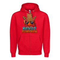 Red howdy pumpkin Zipper Hoodie - BundleAndBundleShop