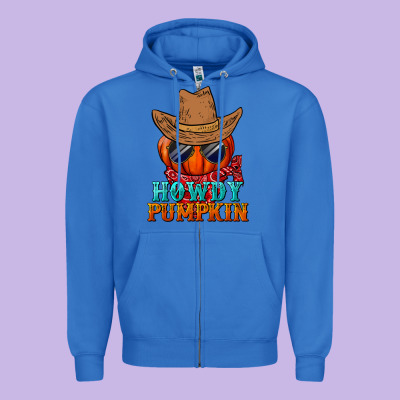 Howdy Pumpkin Zipper Hoodie Designed By Bundleandbundleshop