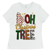 White oh christmas tree bbs Ladies Tee - BundleAndBundleShop