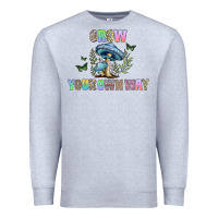 Heather Grey grow your own way Premium Sweatshirt - CowhideDigitalArt