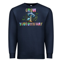Navy grow your own way Premium Sweatshirt - CowhideDigitalArt