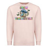 Pale Pink grow your own way Premium Sweatshirt - CowhideDigitalArt