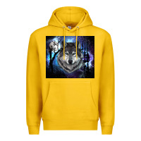 Lemon wolf and full moon Premium Hoodie - RanaPortraitStore