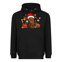 Black festive highland cow Heavyweight Hoodie - CowhideDigitalArt