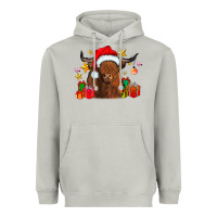 Moon Dust festive highland cow Heavyweight Hoodie - CowhideDigitalArt