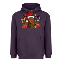 Plum festive highland cow Heavyweight Hoodie - CowhideDigitalArt