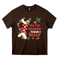 Chocolate Brown tis the season tıbıa jolly Heavy Core Tee - MaliasSmallBusiness
