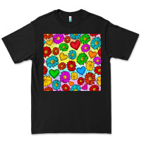 Black Pride lgbtq flowers and hearts seamless pattern Premium Tee - BundleAndBundleShop