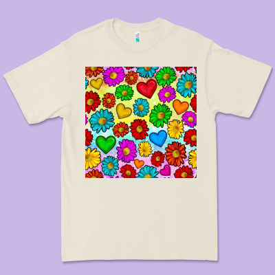 Pride Lgbtq Flowers And Hearts Seamless Pattern Premium Tee Designed By Bundleandbundleshop