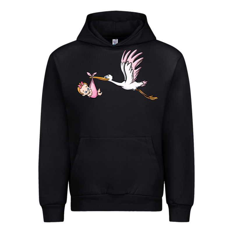 Stork With Baby Girl Urban Hoodie by BarkalooDesign | Teevron