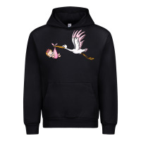 Black stork with baby girl Urban Hoodie - BarkalooDesign