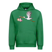 Emerald stork with baby girl Urban Hoodie - BarkalooDesign