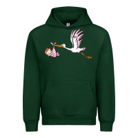 Forest Green stork with baby girl Urban Hoodie - BarkalooDesign