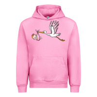 Fuchsia Pink stork with baby girl Urban Hoodie - BarkalooDesign